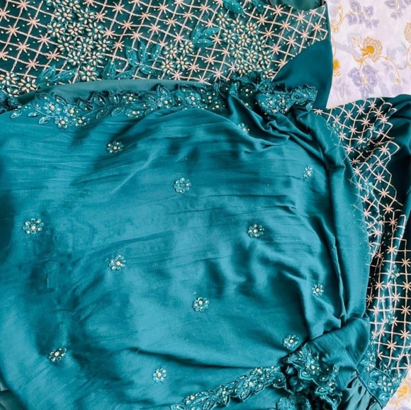 Eid outfit indian Pakistani embroidery dress suit 3 pieces suit - Picture 4 of 11